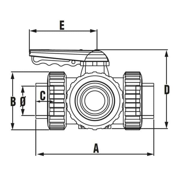 Thumbnail Robinet cu bilă 3 căi PTFE "T" D075 3