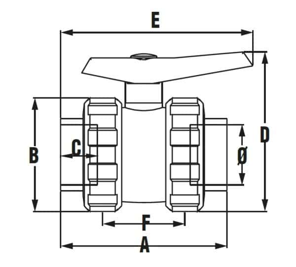 Thumbnail Robinet cu bilă LIP/LIP PTFE D 063 3
