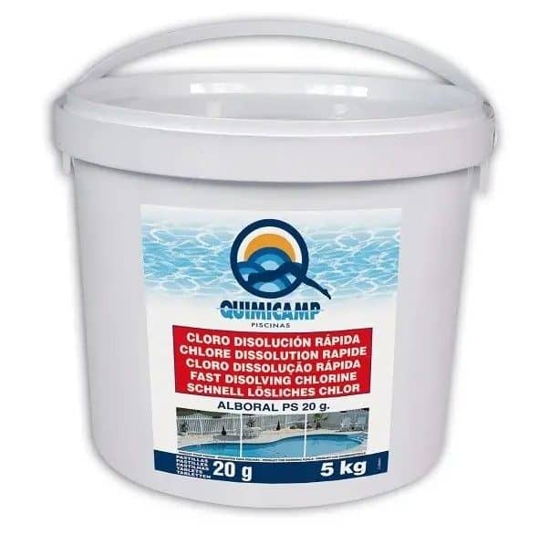 Clor șoc tablete pentru piscină Quimicamp Piscinas 5kg QP - Dezinfectanți cu Clor Premium PiscinEcom