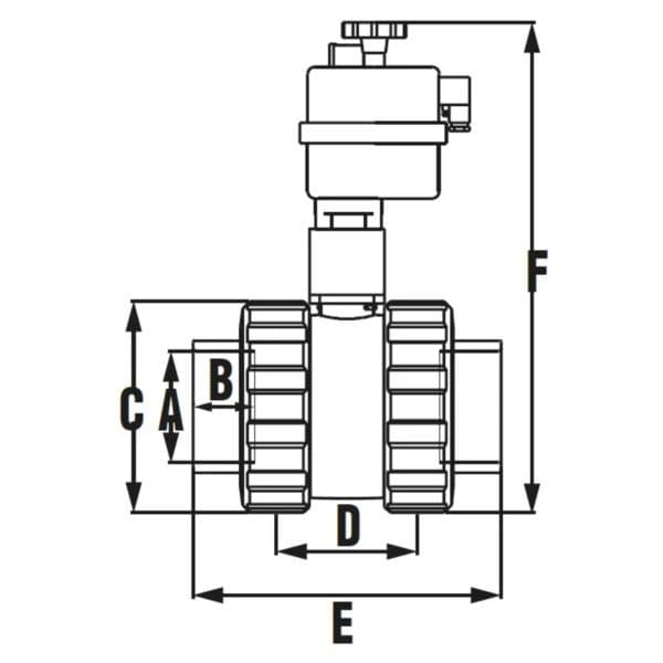 Robinet cu bilă acționare electrică PTFE D 110 - Imagine Galerie 3 PiscinEcom