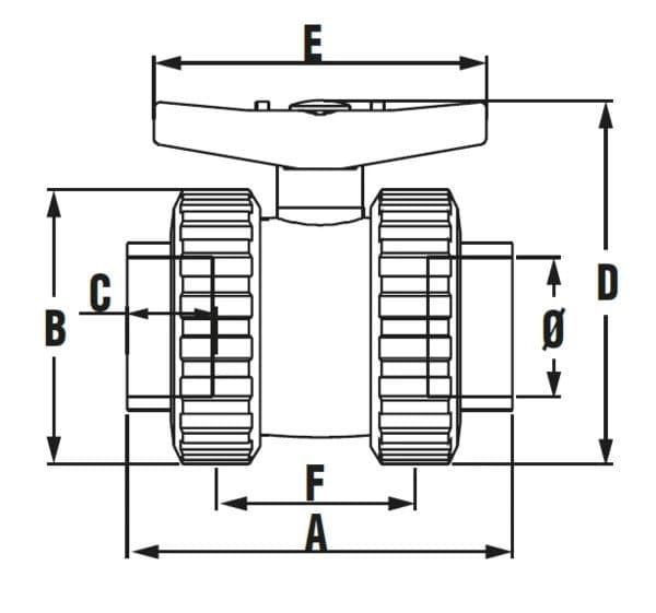 Robinet cu bilă Bidirecțional LIP/LIP D 063 - Imagine Galerie 3 PiscinEcom