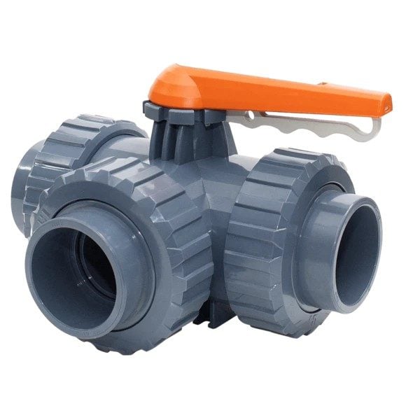 Robinet cu bilă 3 căi PTFE "L" D050