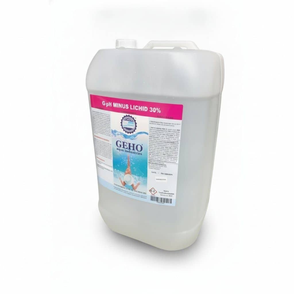 pH minus lichid pentru piscină Geho 30% concentrație, bidon 25l - Corectori pH Premium PiscinEcom