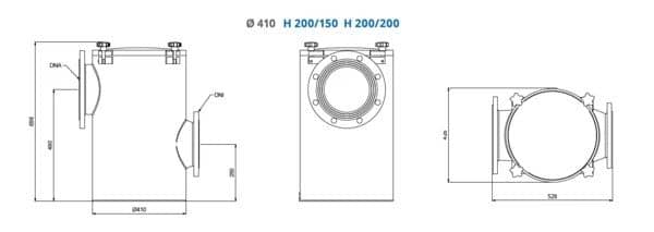 Prefiltru fontă DN 200/200 84 L - Accesorii Pompe Premium PiscinEcom