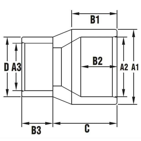 Reducție conică D 63x50x25 - Reducții PVC Premium PiscinEcom