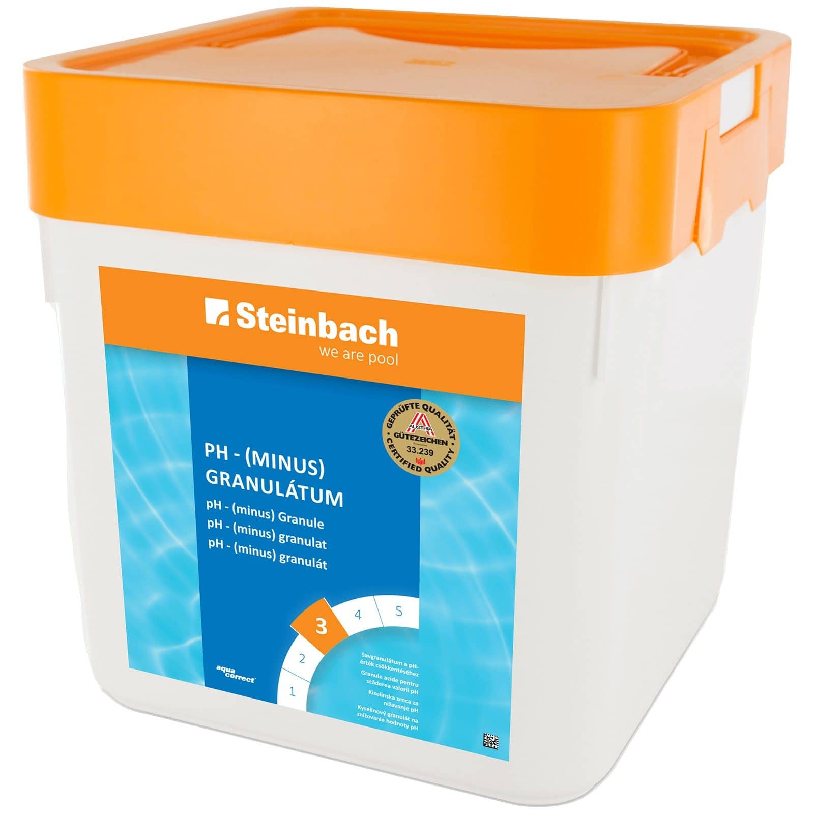 Granule pH Minus Aquacorrect Steinbach pentru piscină, 7,5kg - Corectori pH Premium PiscinEcom