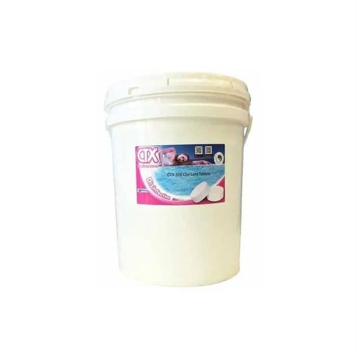 Clor lent, tablete 90% pentru piscină CTX 25 kg 370-25 - Dezinfectanți cu Clor Premium PiscinEcom