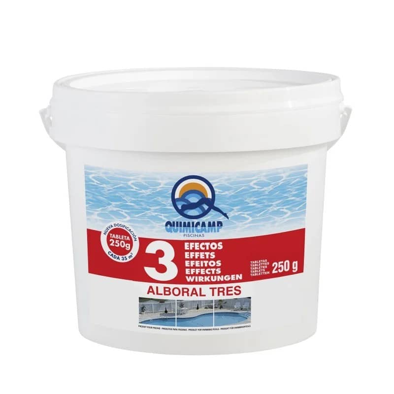 Clor multifuncții 3 efecte tablete pentru piscină Productos QP 5 kg - Produse Combinate de Tratare a Apei Premium PiscinEcom