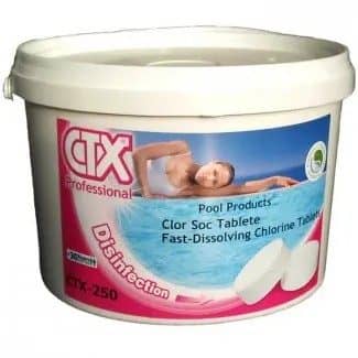 Clor rapid tablete pentru piscină CTX - 250, 5 kg - Dezinfectanți cu Clor Premium PiscinEcom