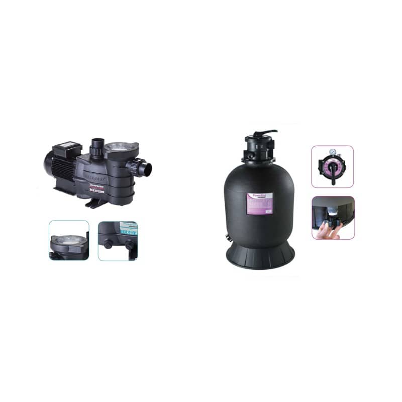 Set filtrare piscina Powerline TOP 5 mc/h, panou Bluetooth - Hayward - Kit Filtrare Piscina Premium PiscinEcom